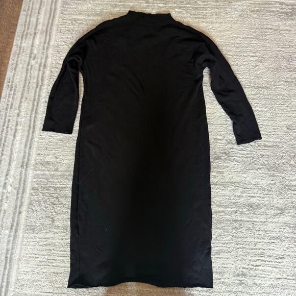 NEW Frank & Eileen Isabelle Funnel Neck Dress Black Triple Fleece Sz L Midi - Picture 9 of 9
